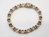 Sapphires Diamonds 14k Two Tone Gold 14.8g Bracelet 6.75 In Do0326prrde