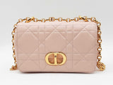 Christian Dior Small Soft Caro Bag In Pink Macrocannage Lambskin Fw0326srzdu