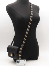 Chanel Mini Flap Bag With Cc Chain Black Handbag Aa0625wxzxsa
