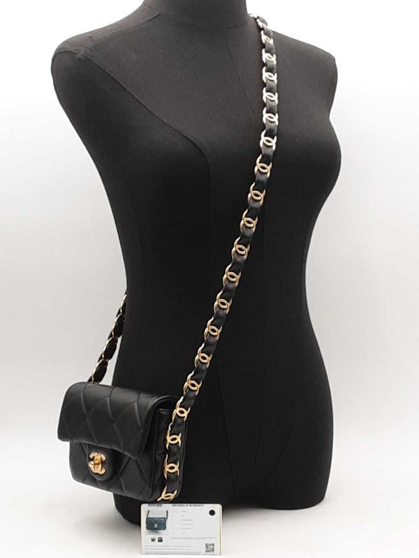 Chanel Mini Flap Bag With Cc Chain Black Handbag Aa0625wxzxsa