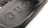 Gucci Black Rubber Interlocking G Platform Slides Size 9 Eb1225lxzdu