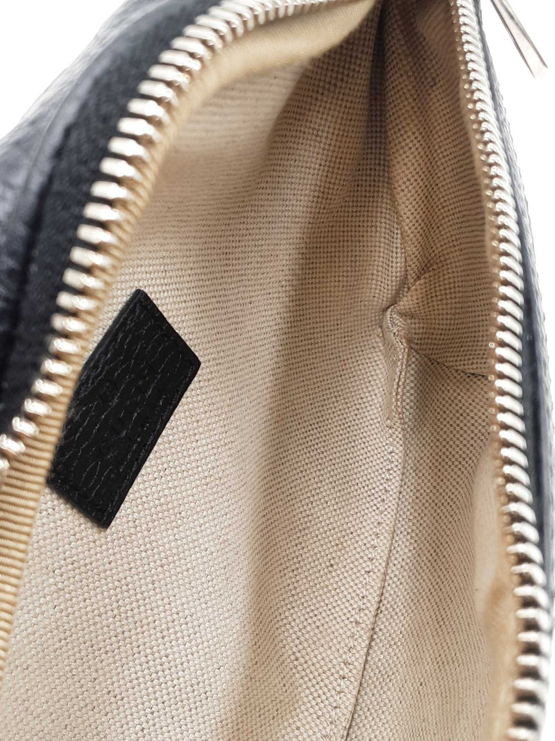 Gucci Logo Embossed Black Leather Belt Bag Eb1025woxdu