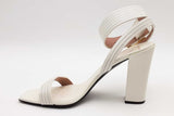 Balmain White Leather Ankle Strap Sandals Size 38.5 Eb0626lxzsa