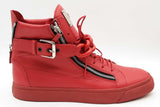 Giuseppe Zanotti Red Leather High Top Sneakers Size 48 Eb0426cxde