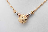 18k Yellow Gold Sun Pendant Necklace 4.4 Grams 15.5 Inch Eb0826worsa