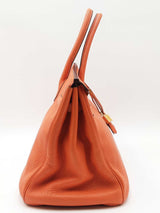 Hermes Birkin 35 Orange Leather Gold Hardware Eb0126rrxzdu