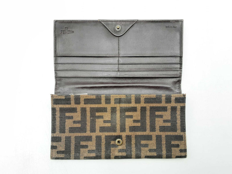 Fendi Zucca Pattern Canvas Bifold Long Wallet Fw0824lrxsa