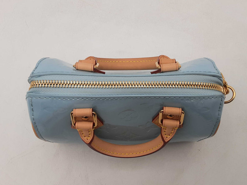 Louis Vuitton Vernis Monogram Nano Speedy Sky Handbag Sd0825opzxsa