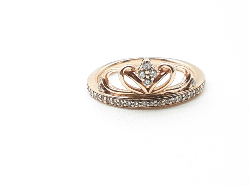 10k Rose Gold Diamond Crown Ring Size 6 Do0624lxzde