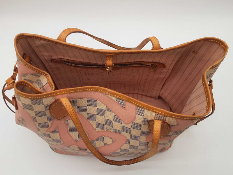 Louis Vuitton Damier Azure Tahitienne Neverfull Tote Bag Sd0725ezxde