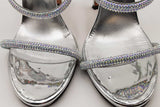Giuseppe Zanotti Silver Metallic Heels With Crystal Embellished Straps Eb526crsa