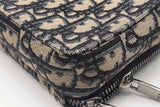 Christian Dior Oblique Jacquard Double Zip Pouch With Strap Eb0326ixzsa