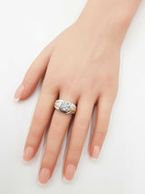 0.84 Ctw Diamond & 14k Two-tone Gold Watch Bezel Ring 14g Size 10.75 Fw0826ierdu