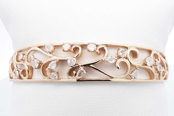 1.18ctw Diamond 10k Yellow Gold Cuff Bracelet 15.2 Grams Aa1224pcrsa