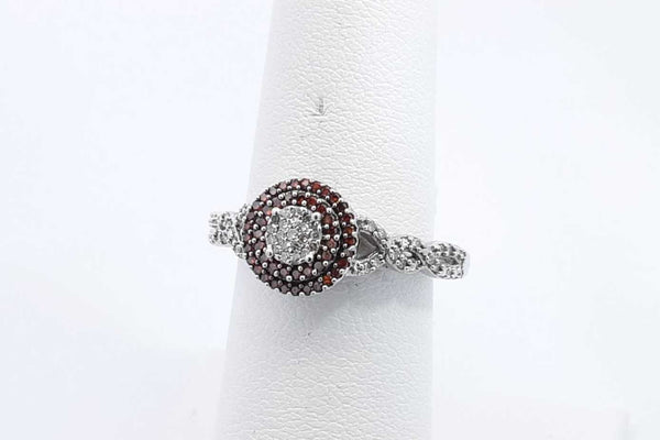 Diamond & Gemstone Ring In 10k White Gold 2.5 Grams Size 9.25 Eb1024ixsa