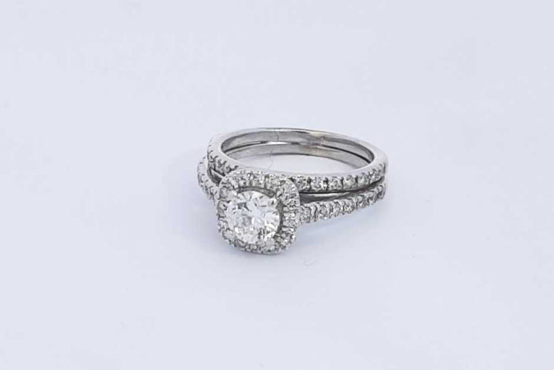 Round Center Diamond 0.55ctw Wedding Set In 14k White Gold 3.86g Eb0723cxzsa