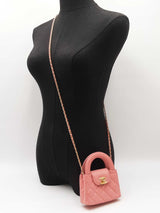 Chanel Mini Nano Shopper Bag In Shiny Coral Pink Aged Calfskin Fw1026lexzdu