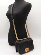 Chanel Small Boy Bag In Black Quilted Caviar Leather Fw0926lrxzdu