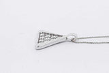 0.3cttw Diamond 14k White Gold Triangle Pendant Necklace 2.9g 21 In Eb0726olrsa