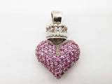 King Baby Queen Baby Large Crowned Heart 0.925 Silver 37.1g Pendant Do1225wrde