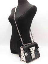Louis Vuitton Wynwood Shoulder Bag In Black Monogram Vernis Leather & White Monogram Coated Canvas Fw0726rzxdu
