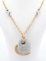 0.99 Cttw Diamond & Two-tone Gold Heart Pendant Necklace 22.6 Grams 20 Inch Fw0525rxzdu