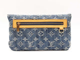Louis Vuitton Pochette Plat Clutch In Monogram Blue Denim Fw0526crzdu