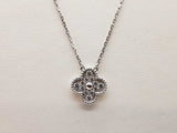 Van Cleef Alhambra Diamonds 18k White Gold Pendant Chain 16 In Do0426woxzde