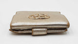 Gucci Gg Britt Compact Wallet Metallic Gold Leather Sd0326ezdu