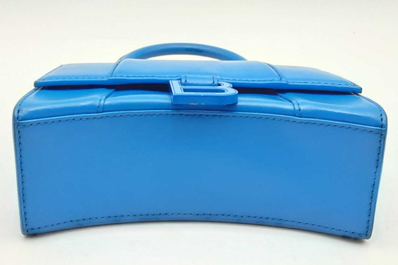 Balenciaga Hourglass Blue Leather Top Handle Bag Eb1024orxsa