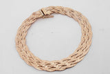 14k Yellow Gold Multistrand Woven Herringbone Bracelet 10.2g 7 Inch Eb0726rwrsa
