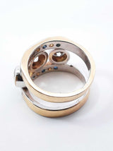 2.08 Cttw Diamond & Topaz Ring In 14k White Gold 8.9 Grams Size 5 Fw1124wwxzdu