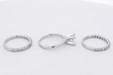 2.2cttw Diamond Wedding Trio Set In 14k White Gold 6.1 Grams Size 5 Eb0726exzsa