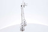 Bvlgari 18k White Gold B.zero 1 Drop Stud Dangle Earrings 10.6 Grams Eb0725exzde