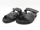 Hermes Chypre Black Sandals Size 10 Sd0926rzxde