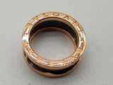 Bvlgari B.zero 1 18k Rose Gold Black Ceramic Ring Size 52/ 5.75 Do0924rrxde