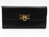 Salvatore Ferragamo Gancini Leather Wallet Black Aa0826lzxsa
