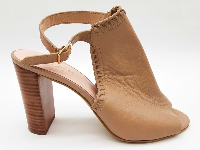 Kate Spade Taupe Tan Leather Slingback Heels Size Us 8m Do0525lxde