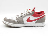 Nike Air Jordan 1 Low Se Sneakers - White, Light Smoke Grey, Gym Red Size 7.5 Fw0526wzdu
