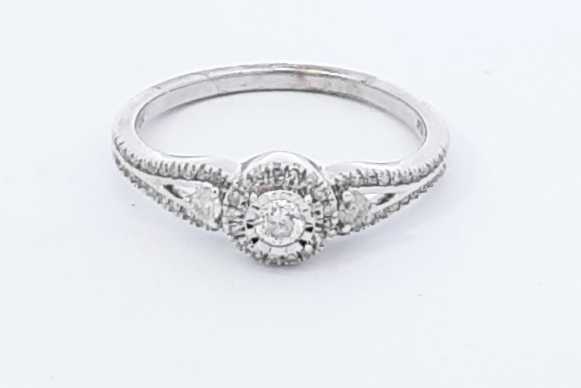 1.2ctw Diamond Ring In 10k White Gold 2.5 Grams Size 7 Eb0525ocxdu