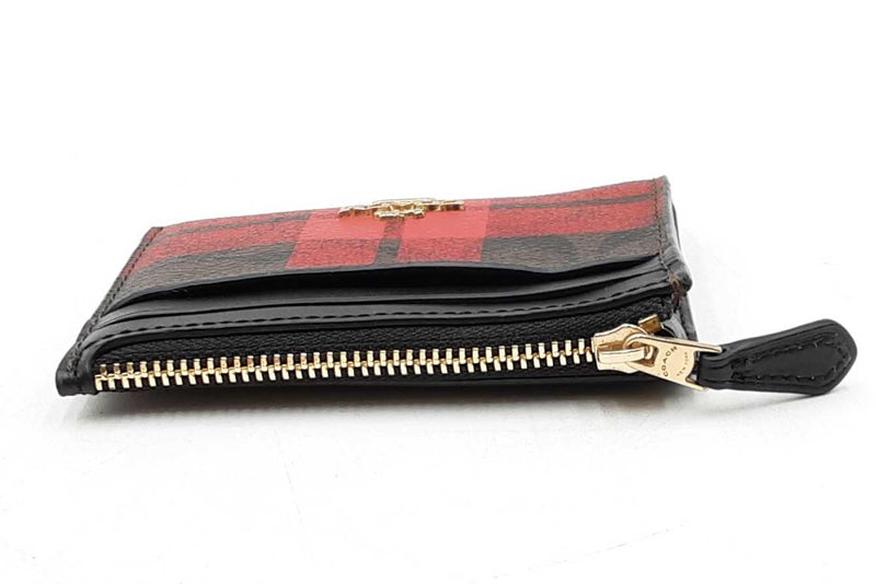 Coach Mini Skinny Id Case In Tartan Plaid Eb1125oxdu