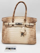 Hermes Birkin 30 Himalayan Beige Niloticus Croc Palladium Handbag Do1025crxzxde