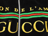 Gucci Maison De L'amour Black Velvet Zipper Sweater Size Xxl Do0425prxde