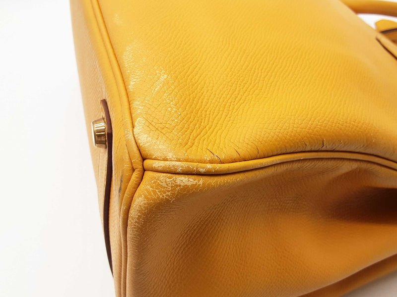 Hermes Birkin 35 Jaune Yellow Epsom Gold Hardware Handbag Do0723spxzde