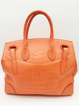 Ralph Lauren Soft Ricky Orange Alligator Leather Handbag Do0526oxzxde