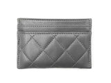 Chanel Classic Gray Quilted Card Holder Wallet Fw0225oxzdu