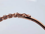 0.69 Cttw Diamond Bangle Bracelet In 14k Rose Gold 8.7 Grams 6 Inch Fw0426rpxdu