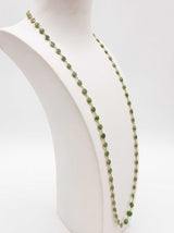 Green Jade 18k Yellow Gold 7.73g Beaded Chain 28 In Do0526pxzde
