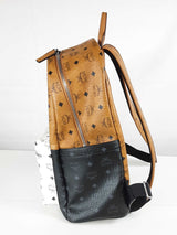 Mcm Monogram Stark Tricolor Monogram Visetos Coated Canvas Backpack Sd0925ocrde