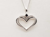 Vera Wang Love Kindered Heart Sapphire Diamonds 14k Wg Necklace 19 In Do626orxde